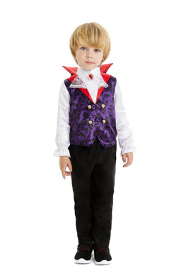 Classic Vampire Costume with Cape and Collar for Baby and Child