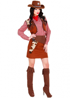 Kariertes Cowgirl-Kostüm für Damen