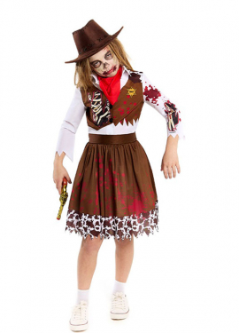Zombie Cowgirl Costume for Girls