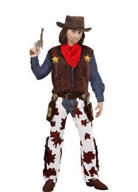 Fato de cowboy com bandana para crianças e adolescentes