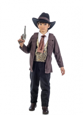 Boy's Gold Print Cowboy Costume