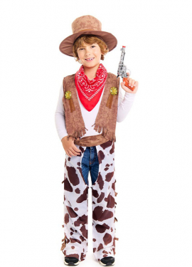 Western Cowboy Costume with Chaps for Boys