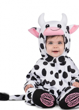 Cow costume with hood and tail for baby and girl