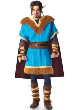 Blue Viking Costume with Cape for Men