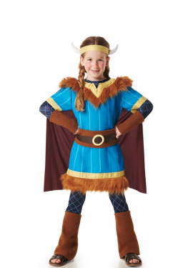 Blue Viking Costume with Cape for Kids