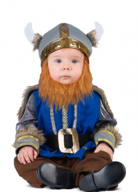 Blue Viking costume with hat for baby and child