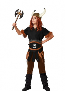 Dark brown Viking costume with belt for children