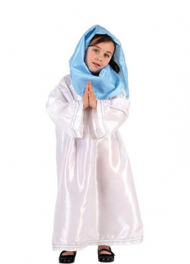 White and blue Virgin costume for girls