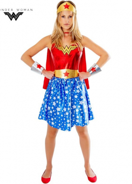 Women's Deluxe Wonder Woman Costume with Headband