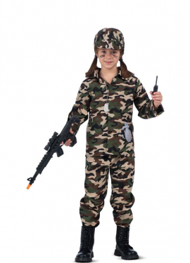 I Wanna Be A Soldier Costume with walkie-talkie for kids