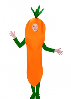 Costume da carota intera per bambini e ragazzi