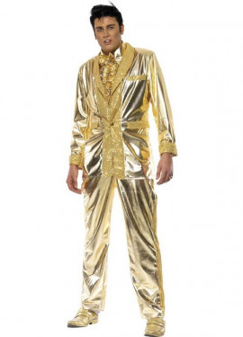 Authentisches Elvis Presley Kostüm in Gold für Herren