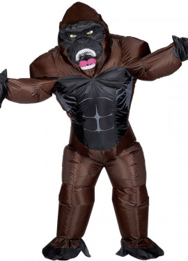 Disfraz Hinchable de Explorador montando Gorila para adultos