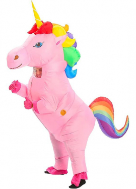 Disfraz Hinchable de Unicornio Rosa Gigante para adultos