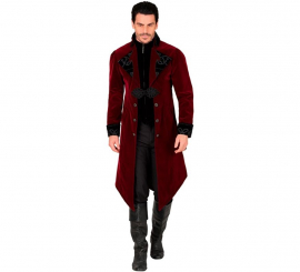 Disfraz o Abrigo Gótico Terciopelo Burdeos para hombre
