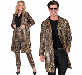 Partymode-Kostüm oder Mantel mit Leopardenmuster und Animal-Print für Erwachsene