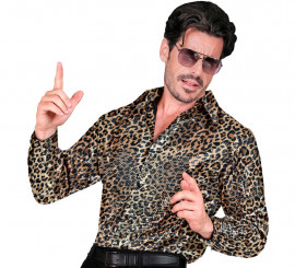 Costume da animale con stampa leopardata o camicia da festa per uomo