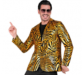 Goldenes Partykostüm oder Jacke mit Animal-Print für Herren