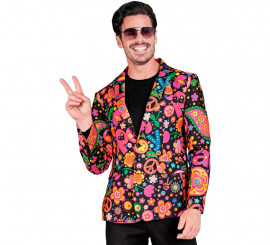 Mehrfarbige Fiesta Peace Hippie-Jacke für Herren