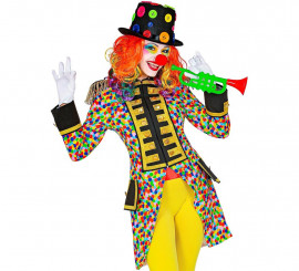 Costume di Carnevale o frac a pois multicolori per donna