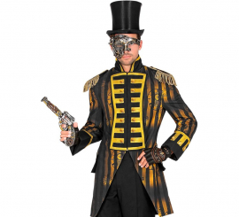 Elegantes goldenes Steampunk-Kostüm oder Frack für Herren