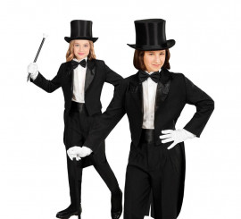 Short black Showtime Gala costume or tailcoat for children