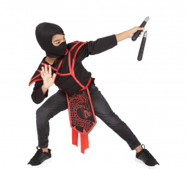 Ninja Costume or Kit for Kids: Top, Belt, Hood and Nunchakus