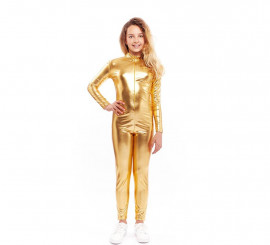 Gold metallic costume or jumpsuit for girls