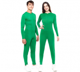 Costume o tuta verde con chiusura frontale per adulto