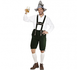 Dark Bavarian Lederhosen costume or breastplate for men