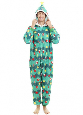 Adult Hooded Christmas Tree Costume or Pajamas