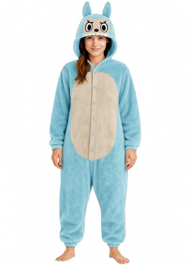 Disfraz o Pijama de Monstruo Lulú azul para mujer