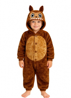 Déguisement ou pyjama marron Lulu Monster pour enfants