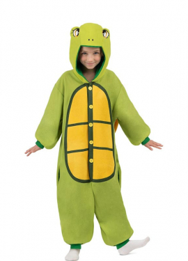 Turtle costume or pajamas with hood and tail for children