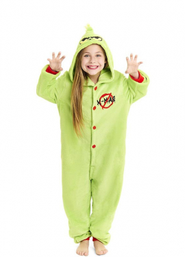 Green Christmas Elf Costume or Pajamas for Children