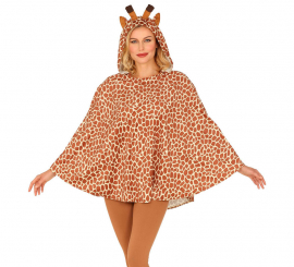 Fato de Girafa ou Poncho com Capuz para adulto