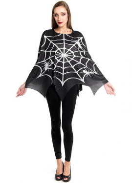 Creepy Spiderweb Costume or Poncho for Women