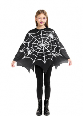 Creepy Spiderweb Costume or Poncho for Girls