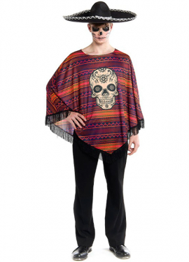 Mexican Catrina Costume or Poncho for Men