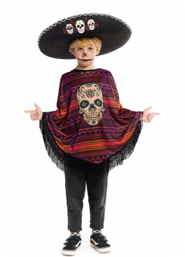 Mexican Catrina Costume or Poncho for Children