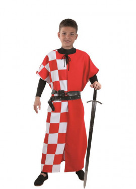 Disfraz o Túnica de Caballero Medieval con Cuadros para niño