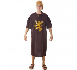 Disfraz o Túnica Medieval marrón León para hombre