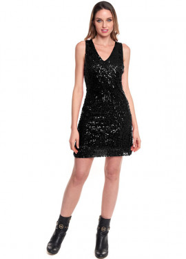 Déguisement robe disco noire à paillettes femme - Costumes femme - Creavea