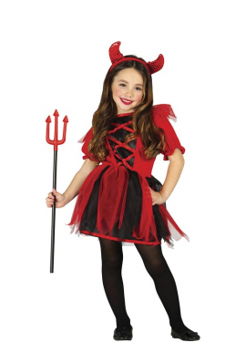 Red and black Devil costume for girls