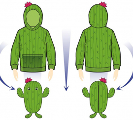 Carmen Cactus Plush Sweatshirt Costume for Adults