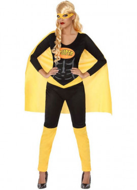grava Sudamerica Ascensor Disfraz Superheroína Negra y Amarilla para mujer