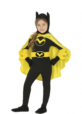 Black and Yellow Superheroine Costume for Girl