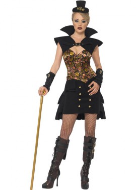 Disfraz Vampira Steampunk Corto para Mujer talla M Disfraz Vampira Steampunk Corto para Mujer talla M