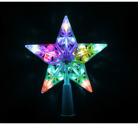 10 Led Multicolor Battery Powered Tree Topper Star