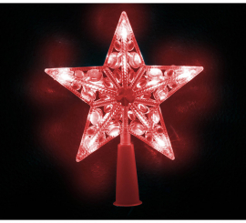 10 Red LED Battery Powered Tree Topper Star